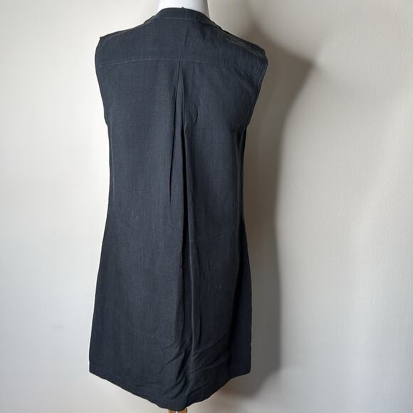Nau Black Flaxible Sleeveless Linen Blend Shift Dress - Picture 8 of 8